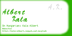 albert kala business card